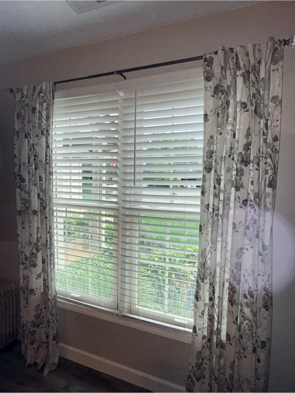Nicole Miller Sheer Floral Window Curtains in Gray and White - Home Accents